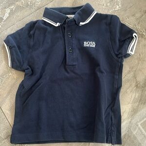💯Authentic Boys Hugo boss dark blue polo shirt size 2